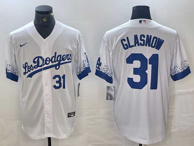 Men's Los Angeles Dodgers #31 Tyler Glasnow Number White 2021 City Connect Cool Base Stitched Jersey,We sell and wholesale Men's Los Angeles Dodgers #31 Tyler Glasnow Number White 2021 City Connect Cool Base Stitched Jersey on line form chian!